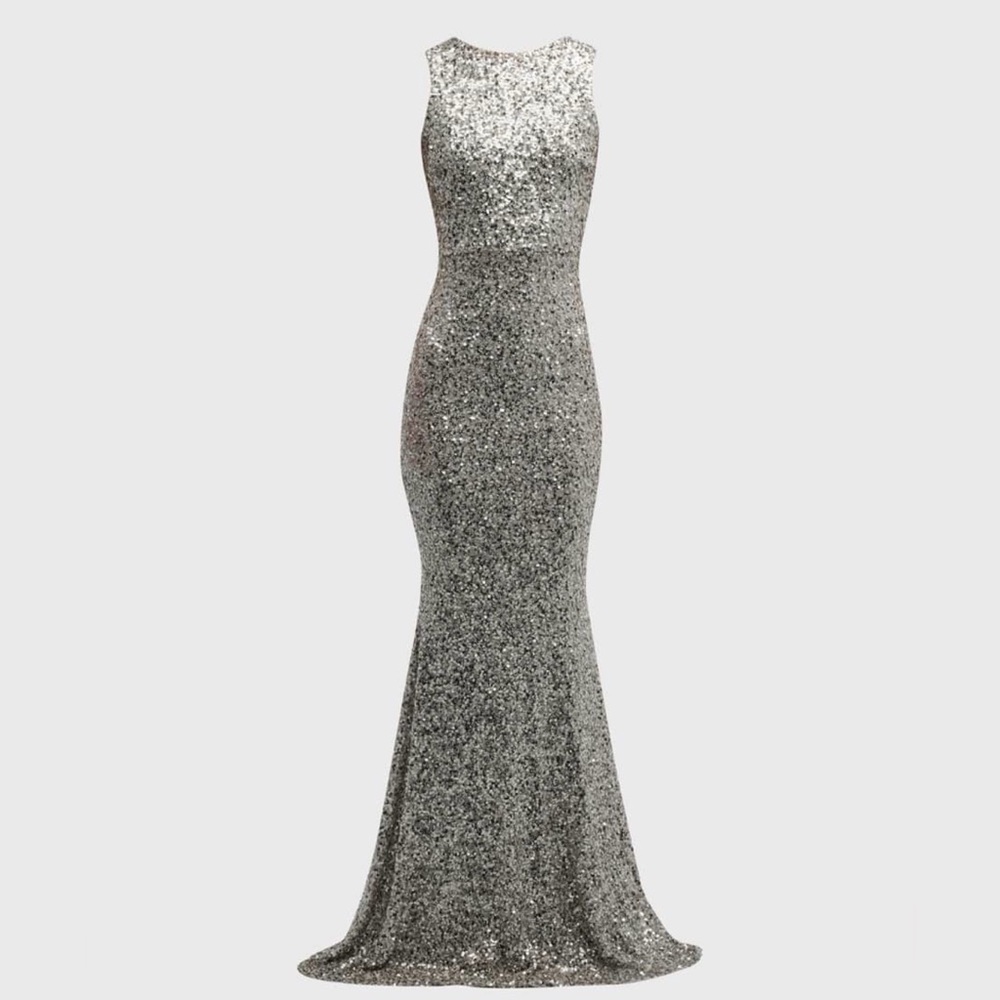 Theia Sleeveless Sequins Women's Maxi Gown Size 2